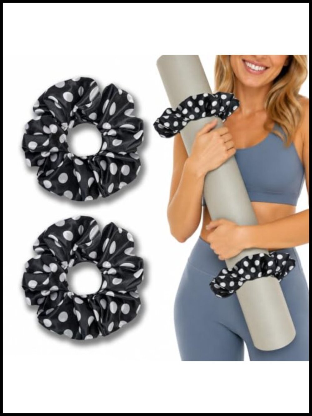 Satin Yoga Mat Scrunchie Stretch Strap Carrier Pilates Mat Holder